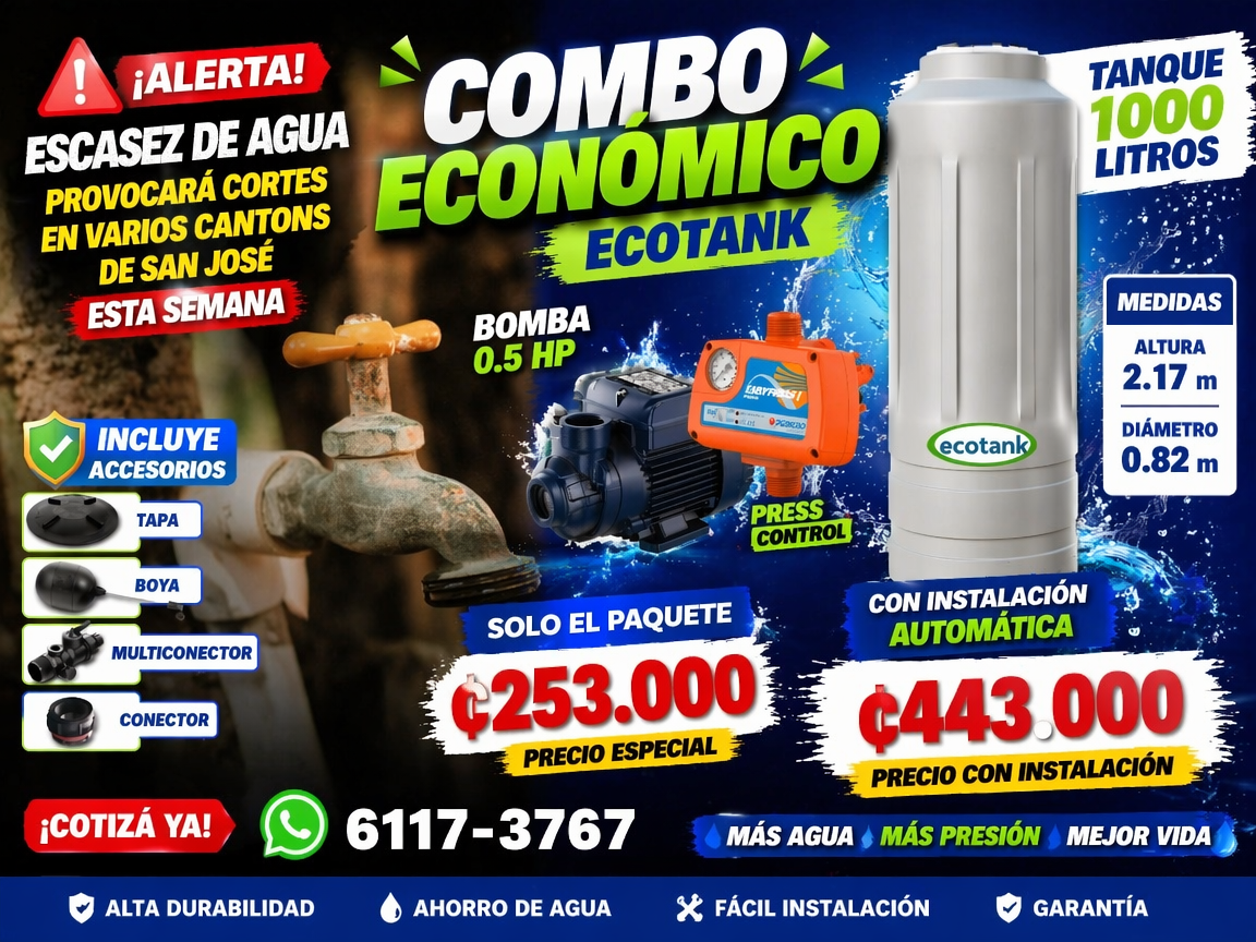 Ecotank 1000L + Bomba